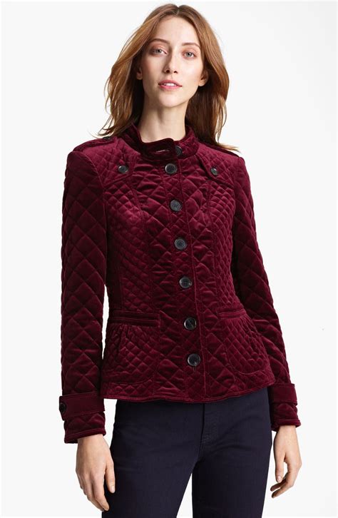 burberry quilted velvet jacket|burberry quilted jacket sale women.